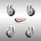 Service Caster 4 Inch 316SS Thermoplastic Rubber Wheel Swivel Bolt Hole Caster Brakes SCC, 2PK SCC-SS316BH20S414-TPRB-2-TLB-2 - alternate 2